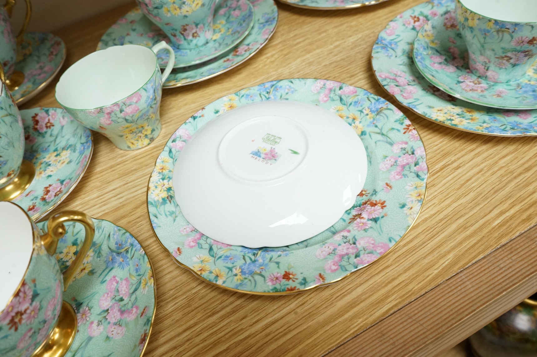 A Shelley Melody pattern teaset